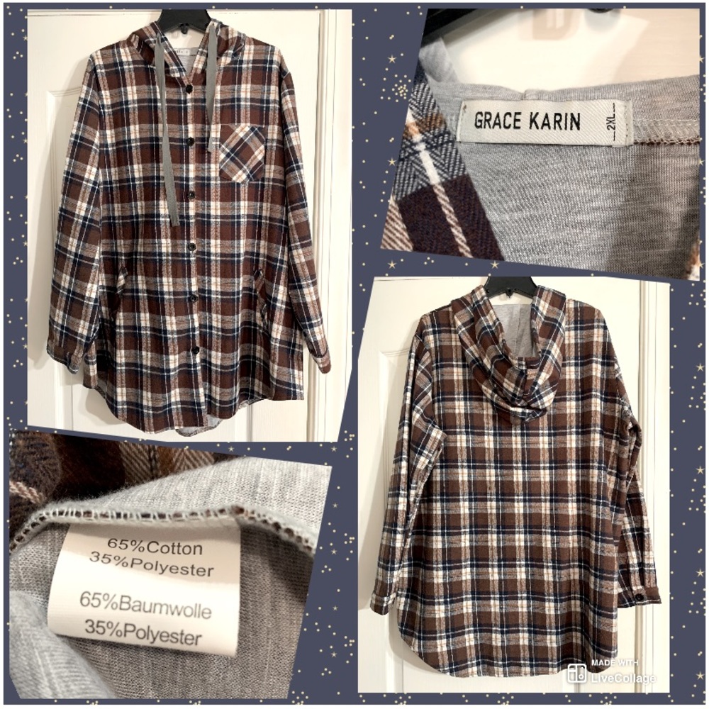 Grace Karen | Hooded Shacket | XXL